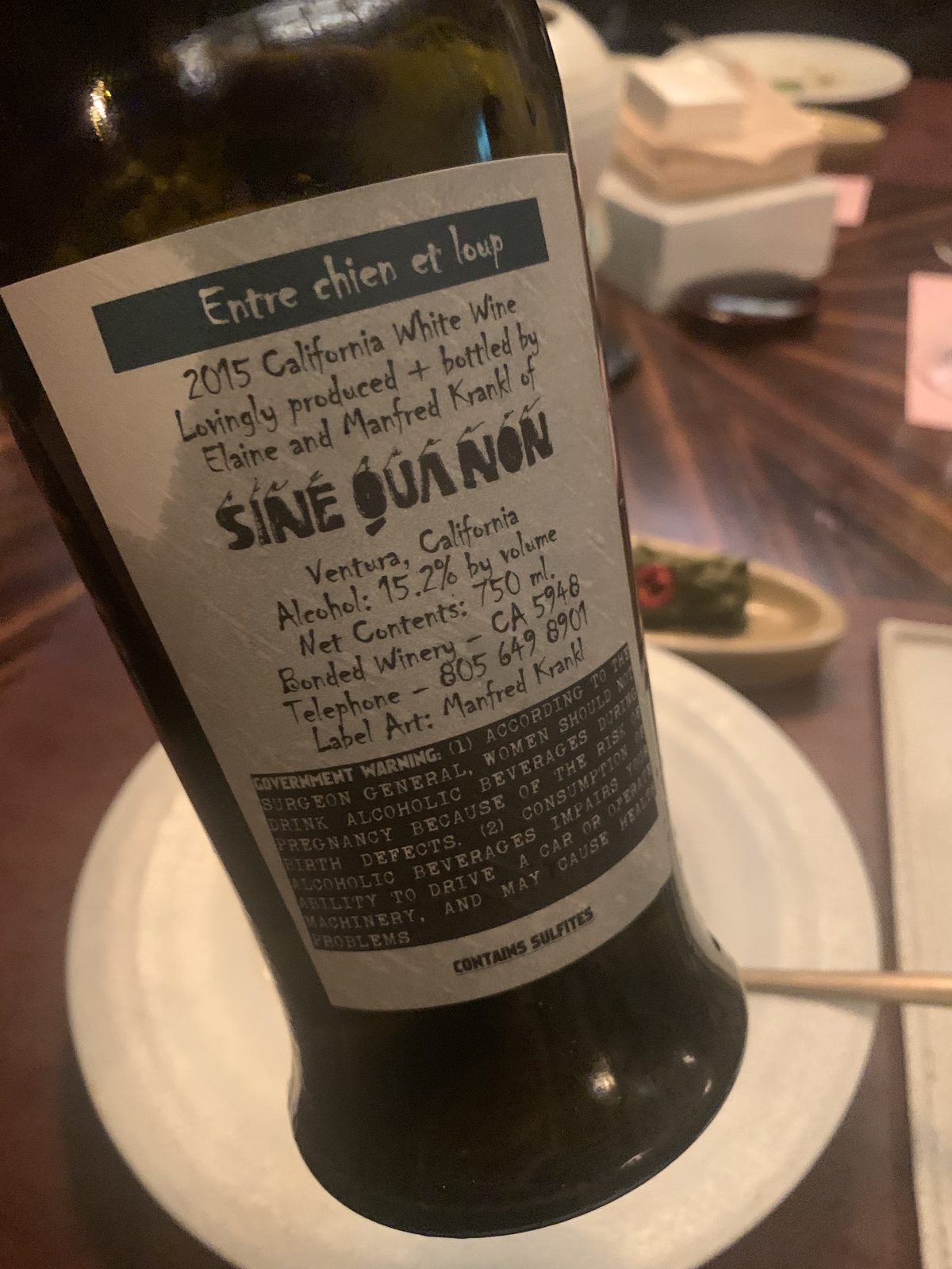 The back label