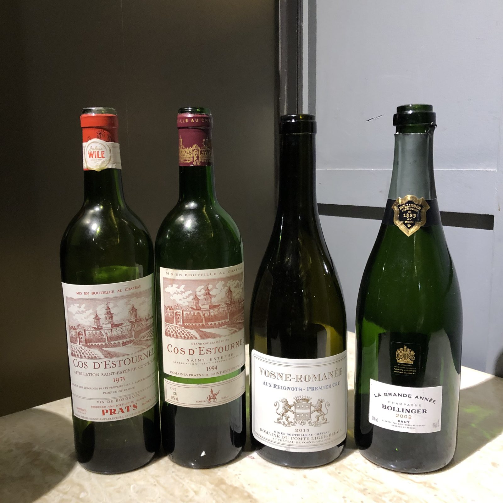 Four bottles at the end of the evening