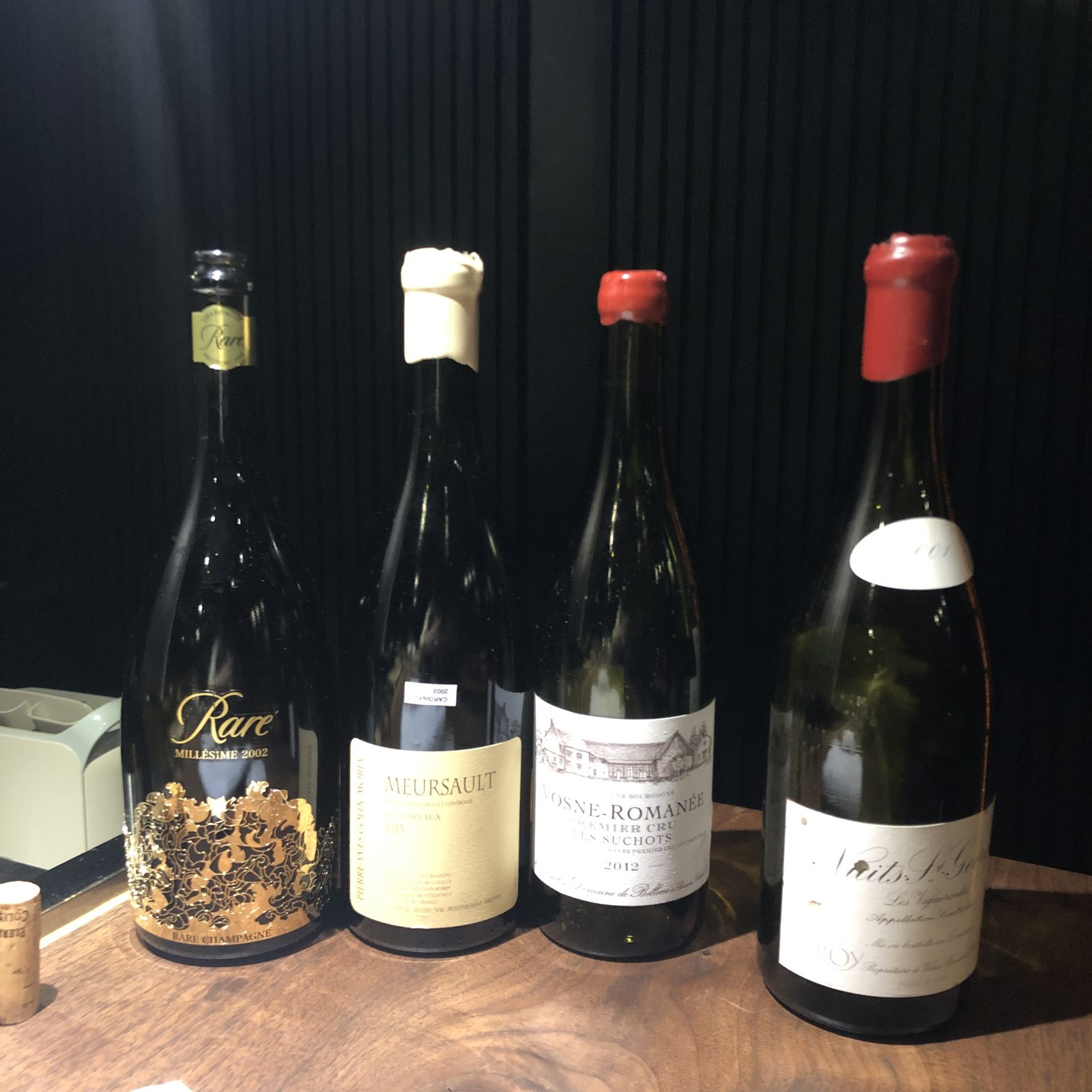 Four of the six bottles