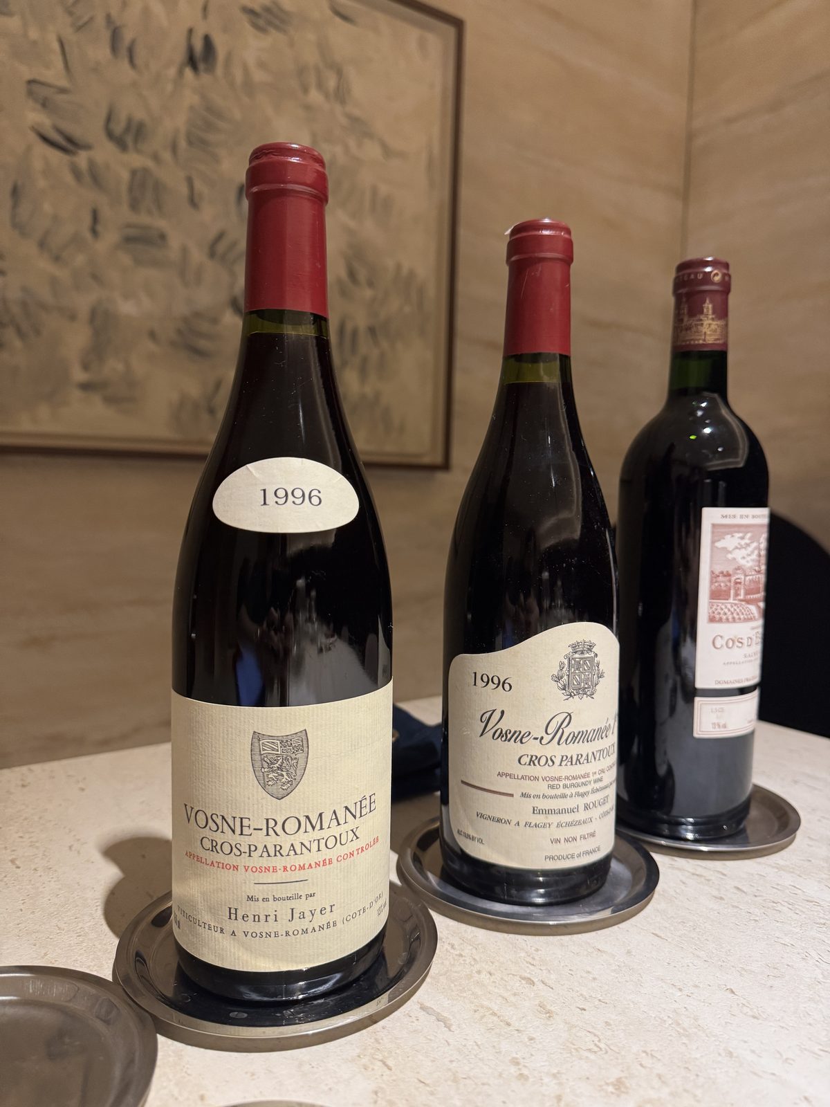 Henri Jayer & Emmanuel Rouget Vosne-Romanée Cros-Parantoux 1996