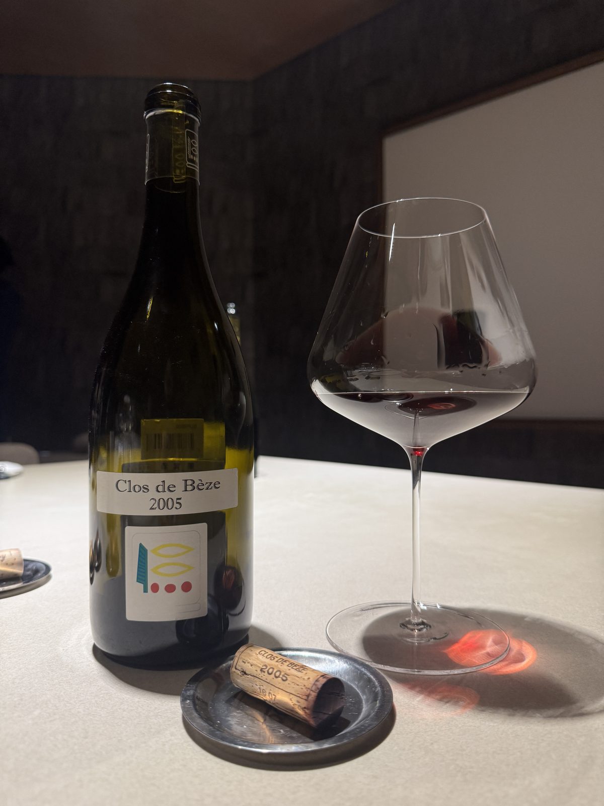 The bottle and glass