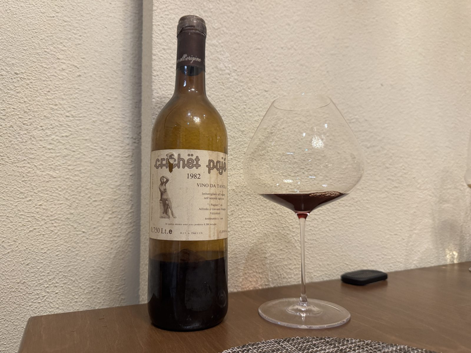 Roagna Crichët Pajé 1982, label